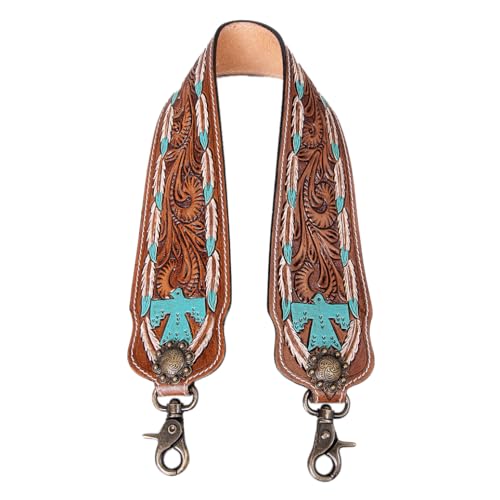 American Darling Hand Tooled Genuine Leather Crossbody Handle Strap for Bags Phone Keychain Wallet Purse Clutch Cellphone