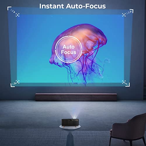 Image of WZATCO A1 LED Smart Projector for Home, 11000 Lumens (1050 ANSI), Auto Focus & Auto Keystone, Android 9.0, 4K HDR, HDMI ARC Dolby, Native 1080P Full HD, Brown