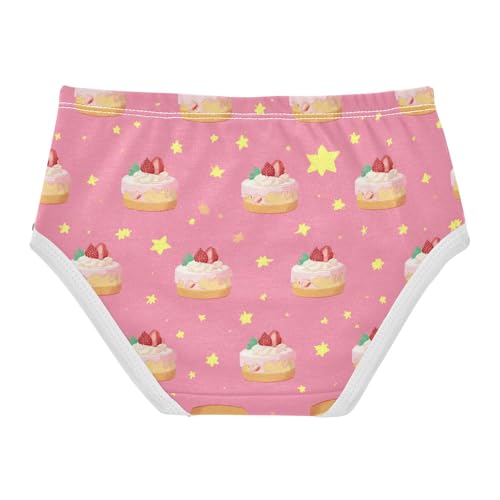 Wusikd Strawberry Girls' Underwear Cotton Cakes Pink Girls Briefs Soft Toddler Underwear 2T2