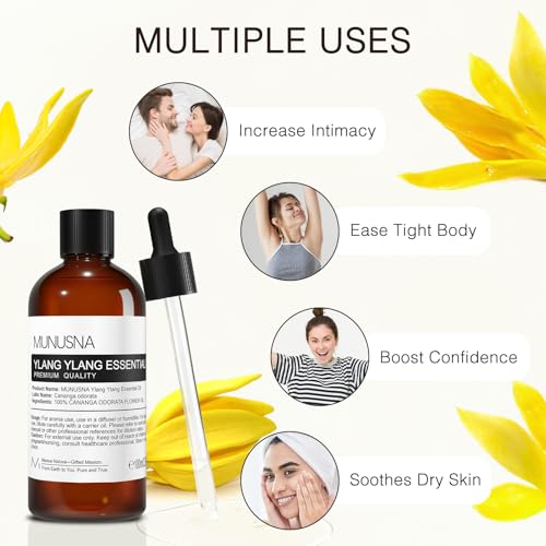 Image of Ylang Ylang Essential Oil for Skin Hair Care, Aromatherapy, 100ML