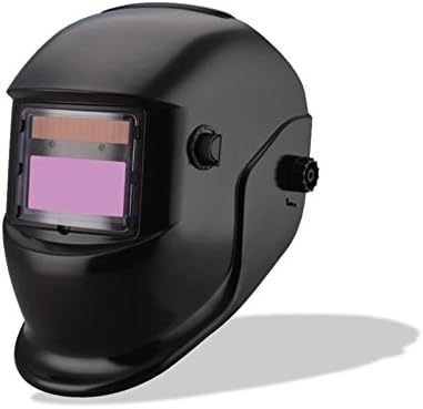 70898 Solar Power Auto Darkening Welding Helmet with UV/IR Protection DIN 16, Light State DIN 4, 3.85" x 1.69" Large Viewing Area with Variable Shade 9-13 and Grinding Mode. ANSI/CSA Certified for Arc, Tig, and Mig Welding/Cutting (Black)