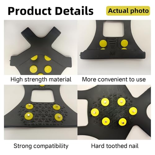 Anti-Rutsch Schuhspikes, Grödel Steigeisen für Bergschuhe mit 10 Zähne, Wanderschuhe und Stiefel – Perfekte Eisspikes für Schnee, EIS, Winter Outdoor, Trekking, schwarz (2)