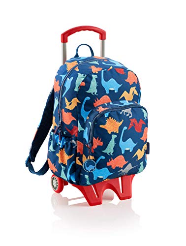 Miquelrius 19621 Mochila Doble Grande con Carro Dinos  Azul