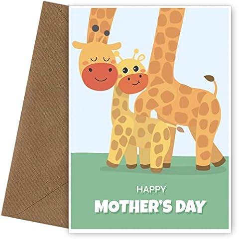 Giraffe Mothers Day Card from Son - First Mother's Day Card from Baby Daughter to Mum, Mummy, Mam, Nanny, Nana, Grandma or even Auntie - Say Happy Mother's Day with a cute giraffe card Cover