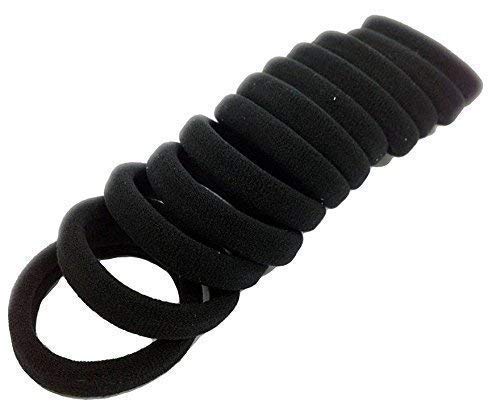 Smile freaks - Black hair band cotton rubber Black band Hair bands for women & Girls (Pack of 12)