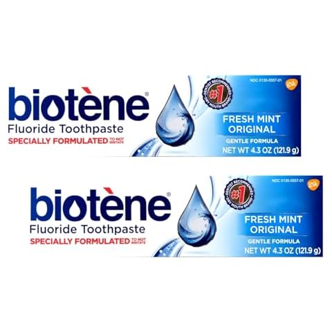 Biotene Fluoride Toothpaste Gentle Formula Fresh Mint, 4.3 Ounce (Pack of 2) Cover