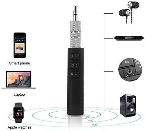 Infinizy BT450 Wireless Bluetooth Receiver 3.5mm Jack Stereo Bluetooth Audio Music Receiver Adapter for Speaker Car Aux Hands Free Kit Compatible with All Android Devices