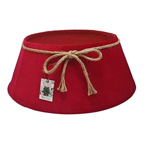 Luxury Velvet Ruby Red Christmas Tree Skirt Cover