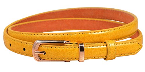 X&F Women's Mutiple Solid Color PU Skinny Belt Girls Jeans Decorative Waistbelt