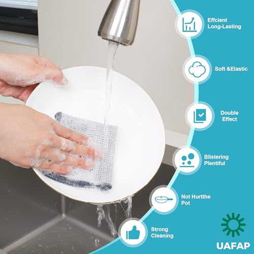 12 PCS Non Scratch Wire Dishcloth, Cleans Fast Without Scratching, Stands Up to Stuck-on Grime, Multi-Surface Safe, Wire Dishwashing Rag Cleaning Power for Everyday Jobs 7.87“ x 7.87” - Image 4