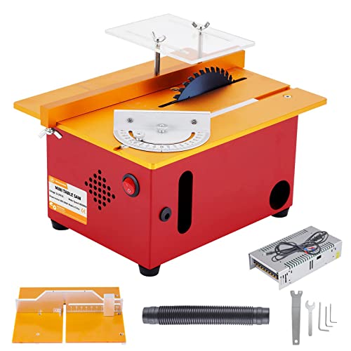 Mini Precision Table Saw 360W, T60 Hobby Table Saws For Small Woodworking Crafts, 1.18 Inch Adjustable Cut Depth, W/Push Table, For Wood Plastic Aluminum Plate Cutting #TOP7
