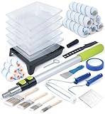 Lupar Paint Roller Kit with Extension Pole (2–4 FT) for Walls & Ceilings 30-Piece Home Painting Set with Paint Rollers, Covers, Tray, Frame & Brushes All-in-One House Painting Tools for DIY & Pro Use