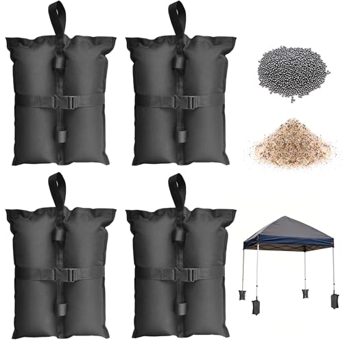 TIFILE Gazebo Weights Canopy Weights 4 Pack Heavy Duty 600D PVC Sand Bags for Pop Up Tent Patio Umbrella Sun Shelter Trampoline (No Sand Included)