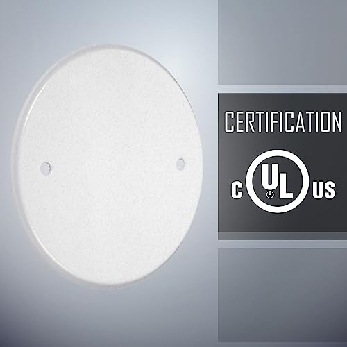 Taymac Lpb3325 Flat Blank 5-Inch Round Standard Metallic Wallplate, 3.25 In. Box Mount, White Textured #TOP5