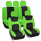 FH Group FB030GREEN115-SEAT Universal Fit Green Bucket Autositzbezüge und Bankbezug passend für die meisten Autos, SUVs und Lastwagen (kompletter Airbag kompatibel mit geteilter Bank)