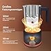 SIMPLETASTE Milchaufschäumer Elektrisch 4-in-1, 250-500 ML Heißer & kalter Milchschaum， 600 W Spülmaschinengeeigneter Milchschäumer aus Edelstahl für Cappuccino Latte Eiskaffee
