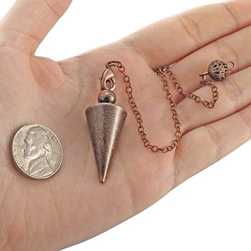 JSDDE Metal Dowsing Pendulum Copper Pendent Pendulum for Reiki Healing Divination (Bronze)