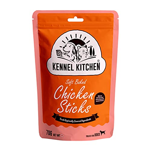 Kennel Kitchen Soft Baked Chicken Stick Treats for Dogs, 70g (Pack of 1) | Soft Dog Chew Sticks | Dog Treats for Adult Dogs and Puppies
