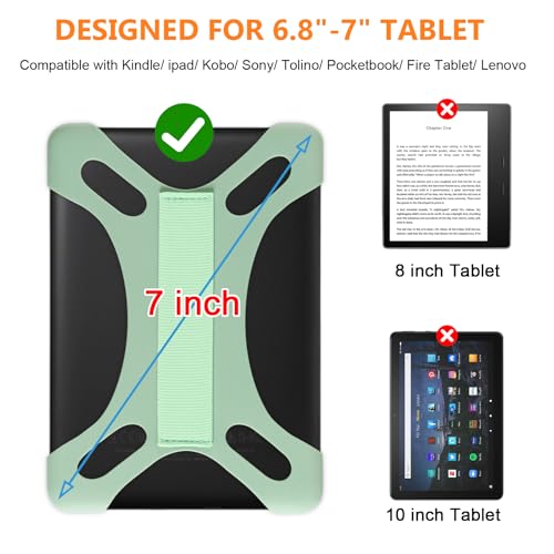 HoYiXi Universal Handgurt für 6-7 Zoll Kindle eReader, Kompatibler Kobo/Pocketbook/Tolino/Sony/Paperwhite/Nook eReader, für 6\, 6,8\, 7 \eReader mit hoher Elastizität Handgurt, Grün
