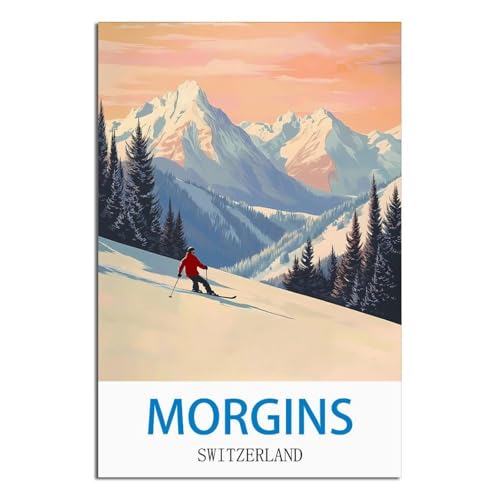 Poster Morgins Switzerland vintage de voyage 60x90 cm affiche suisse