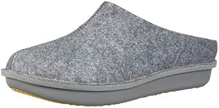 Clarks Women's Step Flow Clog, Grey Felt with Faux Fur, 7 M US