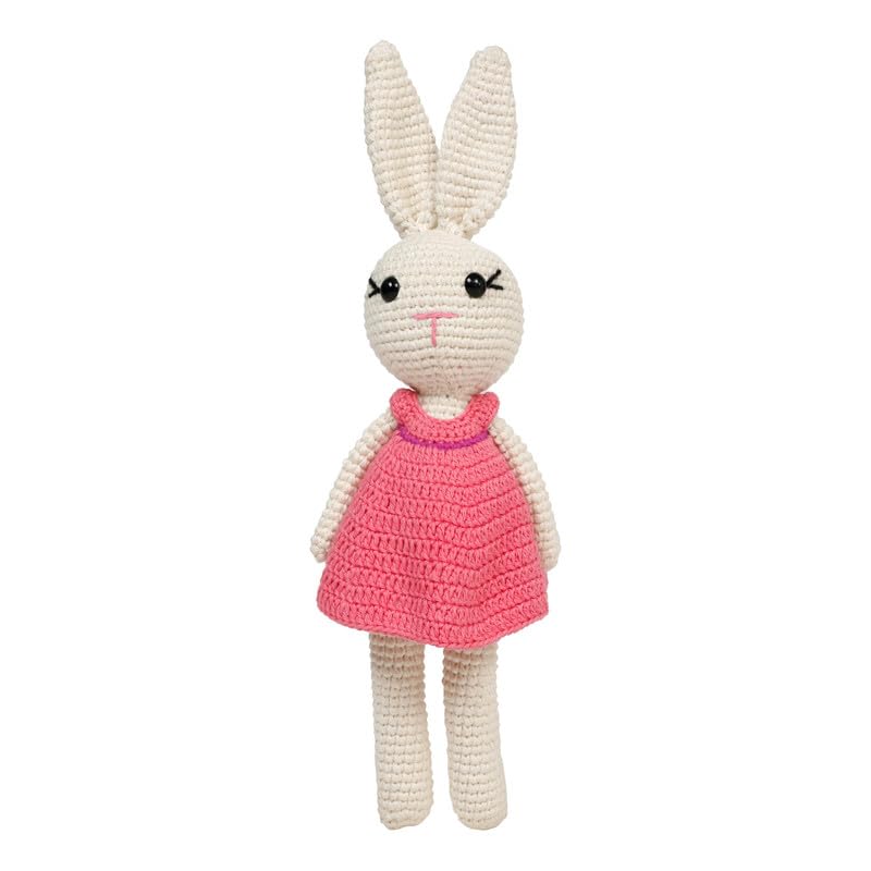 Image of LITTLE GINNIE Bunny Crochet Toy for Babies | Handmade & Washable Crochet Doll for Girls & Boys | Ideal for Birthday & Return Gift for 6+ Months