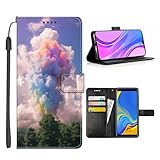 Elgzigok Wallet Phone Case for LG G7 with Rainbow Cloud-aa37 - Stylish and Functional PU Leather-Free Smartphone Case with Card Holder