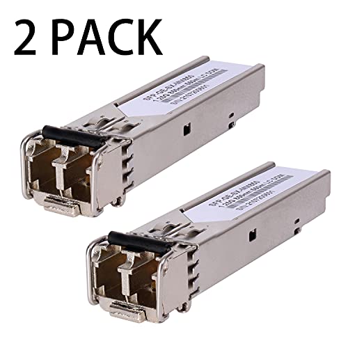 Image of 2 Pack 1.25G 850nm Multimode SFP LC Transceiver Fiber Module 550 Meters 1000Base-SX LC MMF for Cisco GLC-SX-MMD /SX-MM /SFP-GE-S,Fortinet,Ubiquiti UniFi UF-MM-1G,Mikrotik S-85DLC05D Meraki MA-SFP-1GB-SX