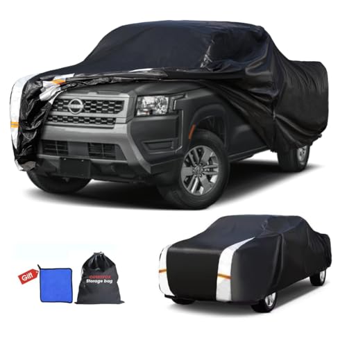 Image of Nissan Frontier Truck Cover Custom Fit 2021-2026 King Cab SB (6') with Door Zipper, 12 Layers Full Exterior Pickup Truck Cover Waterproof All Weather,Wind Dust Sun and UV Protection.