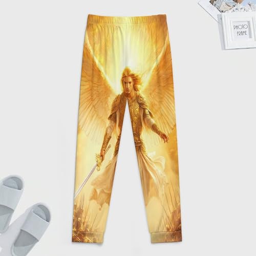 God An-gels Holding Swords Men's Pajamas Pants Lightweight Sleep Lounge Pant Pjs Bottoms Casual Sleepwear4