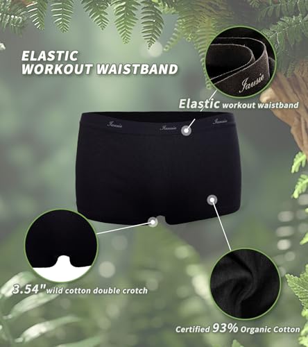 Womens Organic Cotton Boyshort Panties Underwear Teen Girls Sporty Boxer Briefs with Elastic Waistband2