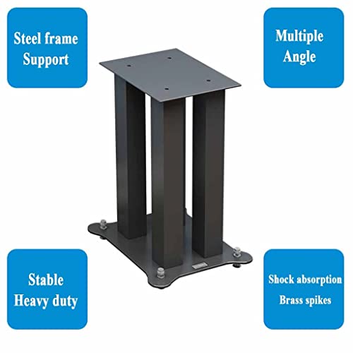 Waeyz Metal Speaker Stand, Audio Mounts, Music Recording Equipment, Upper And Lower Size Support Plates, For Home Theater Satellite Audio Bracket (Color : Black, Size : 25 * 30 * 70Cm) #TOP2
