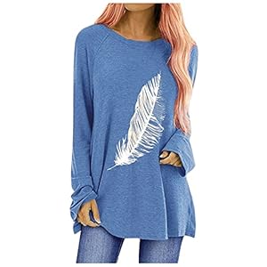 Tops voor vrouwen, overhemden voor vrouwen, herfst mode casual bedrukt ronde hals lange mouwen T-shirt tops…