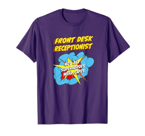 Front Desk Receptionist Funny Superhero Job T-Shirt