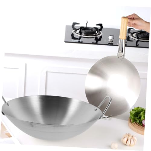 Wok de acero inoxidable Artibetter 30cm con doble asa miniatura 7