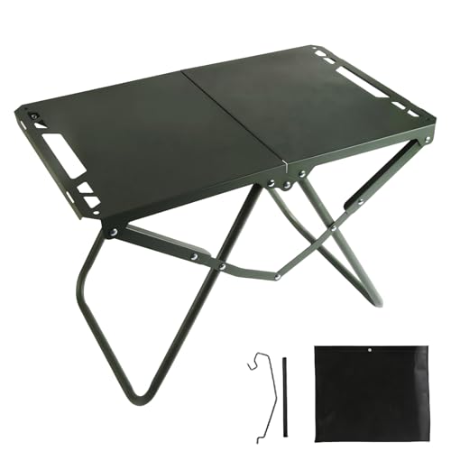 Mesa táctica plegable para exterior Glowki IGT con altura ajustable y paneles modulares IGT, con soporte para luz, portátil para camping, excursiones, picnics y playa
