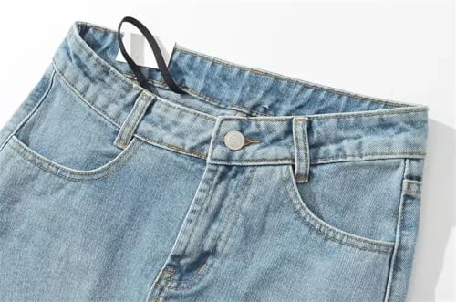 Women’S Fashionable Denim Mini Skirt with Irregular Waistline Versatile Bodycon Skirt for Summer Casual Wear2