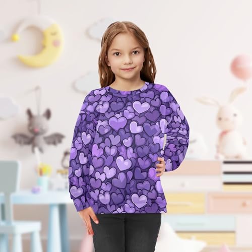 JUNZAN Purple Hearts Day Purple Hearts Kids Boys Sweatshirts Hoodies Fleece Hoodie for Boys Athletic 4T 5