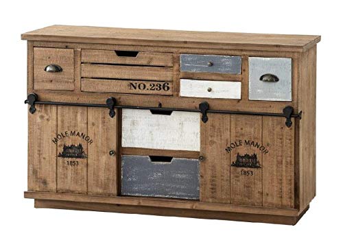 Merkahome - Aparador Madera y Hierro 125 cm diseño Industrial y Moderno Malakita