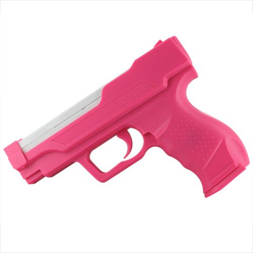 Skque®Vibration Motion Plus Gun Pistol for Nintendo Wii Remote Controller,Pink