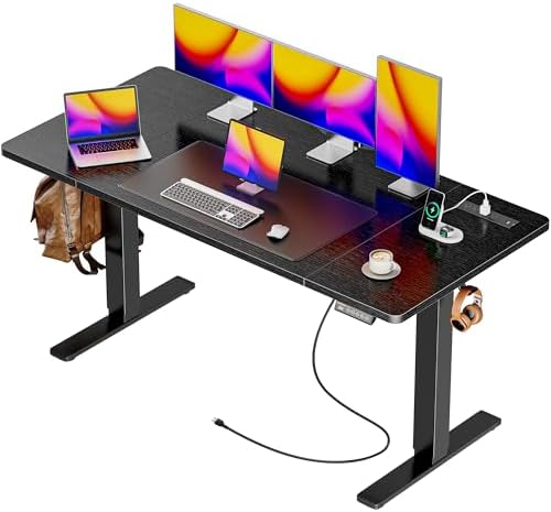 Huuger 55 x 28 Large Electric Standing Desk with 4 AC Outlets, Ty...