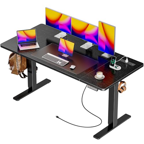 Huuger 55x28 Electric Standing Desk with Outlets