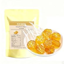 Fruit Lollipops 9.87OZ/280g, Bulk Pack, Pomelo and Honeysuckle Mixed Flavors, Delicious Hard Candy, Individually Wrapped, Flat Suckers for Parties and Goodie Bags