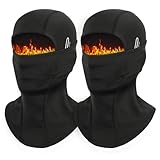 GL GLENSLAVE Pack of 2 Cold Weather Balaclava for Men and Women, Windproof Fleece Thermal Winter Scarf Mask, Face Mask, Ski Mask for Outdoor Sports, Cycling, Skiing, Motorcycle(Black+Black)