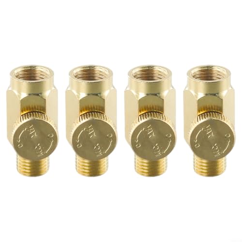 4 herramientas de válvula de aire comprimido, reguladores en línea de latón macizo con perilla de giro ajustable