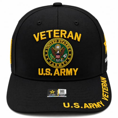 Image of US Army Veteran Hat for Men - Officially Licensed Military Baseball Cap, Gift for Veterans