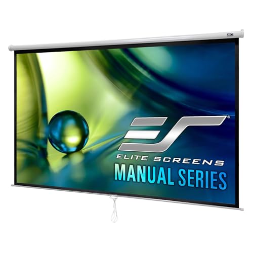 Elite Screens Manual Series 135-INCH 16:9 Pull Down Manual Projector Screen with AUTO LOCK Movie Home Theater 8K / 4K Ultra HD 3D Ready 2-YEAR WARRANTY M135XWH2