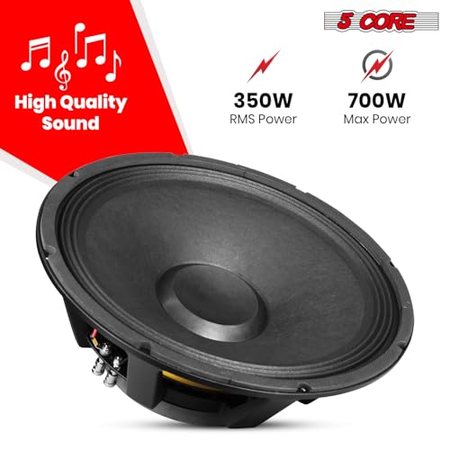 Image of 5 CORE Subwoofer 15 Inch 1500W Full Range High Powered PA DJ Component Pro Audio Speaker System 8 Ohm 90 Oz Magnet w /High-Temperature CCAW Voice Coil - FR 15190 17 AL