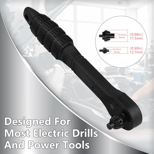 retigazo 2-in-1 Ratchet Drill Chuck Key Wrench – Universal Chuck Key Replacement Tool for Drill,Double Head Chuck-Key Wrench Tool for Tightening, Compatible with Most Electric Drills