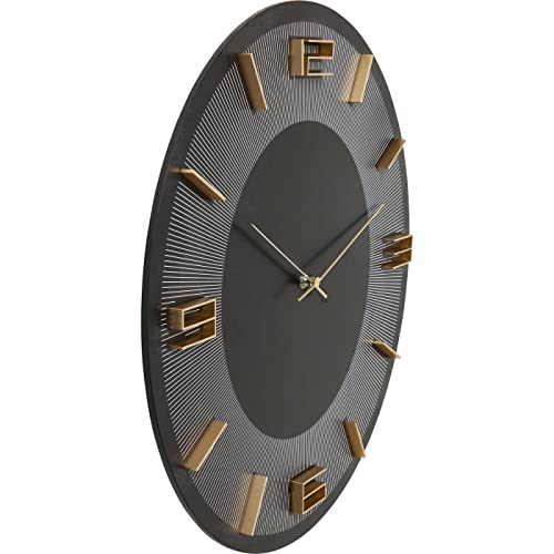 Miniatura 3 de Kare Design Reloj de Pared Leonardo, Negro-Dorado, 49 cm diámetro, Grande, Moderno, Analógico, Decoración para salón, Pilas no incluidas, 49 x 49 x 5 cm (A/A/F)